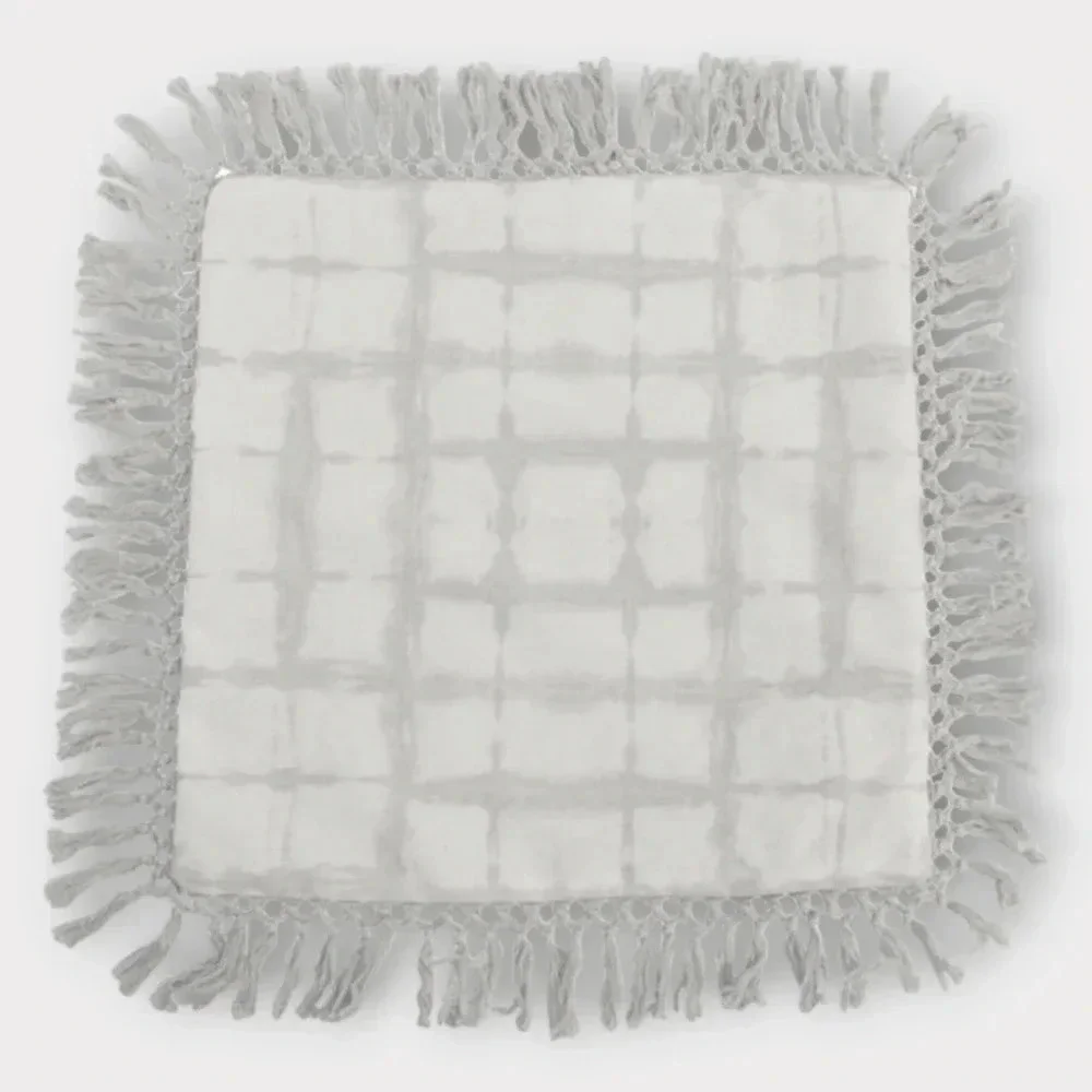 Thro Shibori Fringe Trim Pillow Cover 20